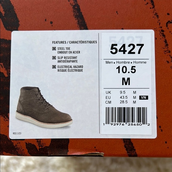 Red Wing Steel Toe Slip Resistant Work Boots Shoes Brown - Picture 2 of 16